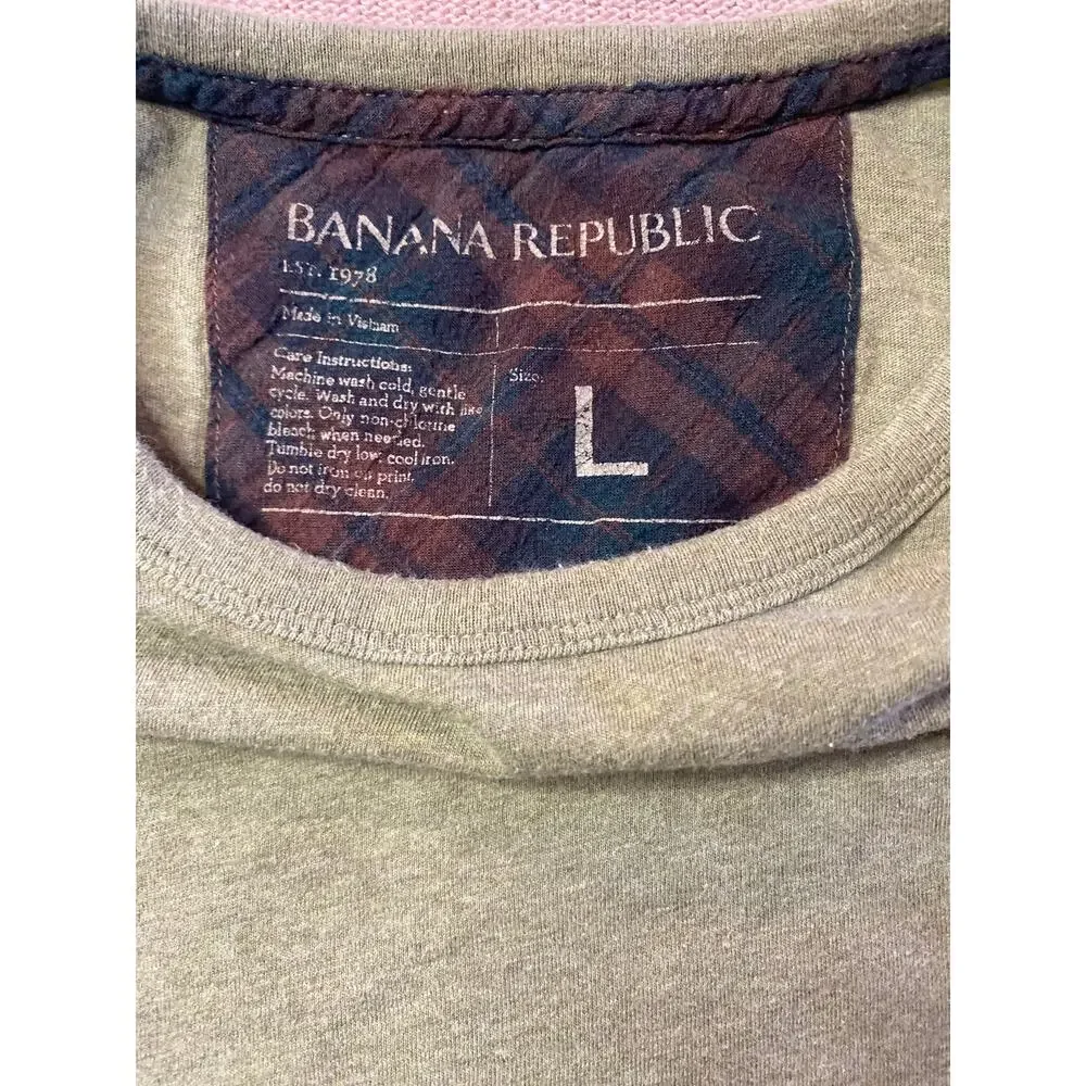 Banana Republic Soft Brushed Cotton Long Sleeve Tshirt Large Green